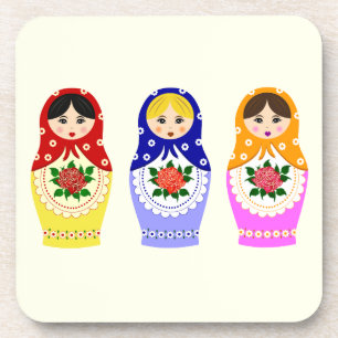 Russian matryoshka nesting dolls coaster