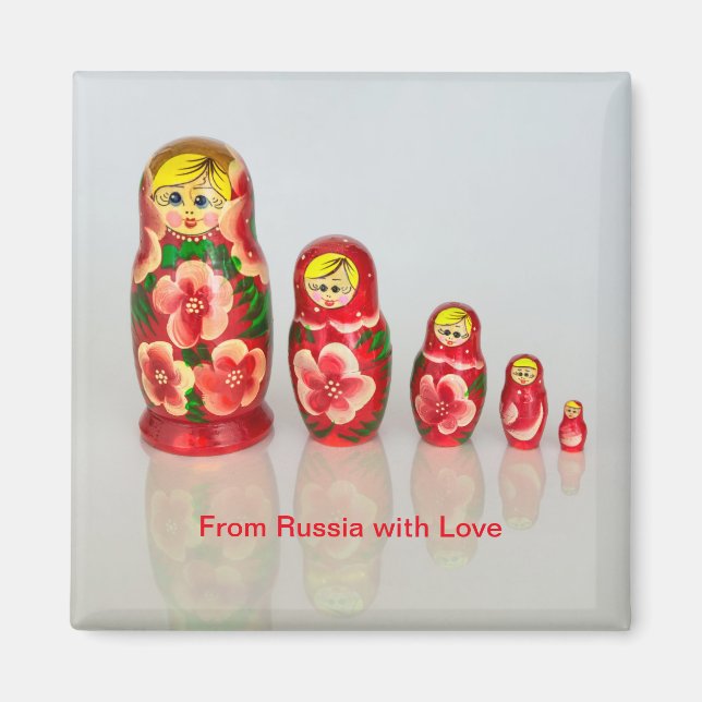 Russian Matryoshka  stacking dolls Magnet (Front)