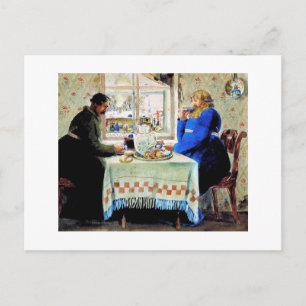 Russian Men at Tea Postcard