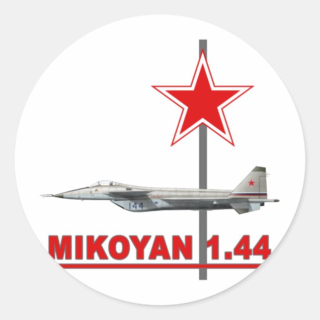 Russian Mig-1.44 Classic Round Sticker (Front)