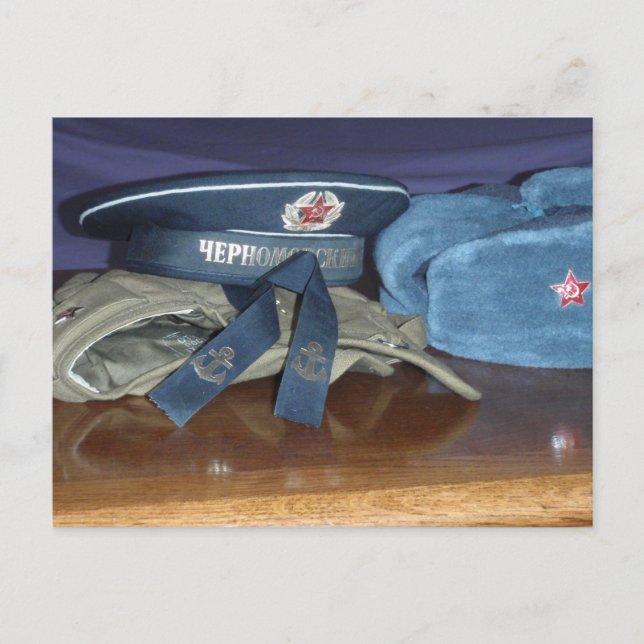Russian Military Hats Postcard (Front)