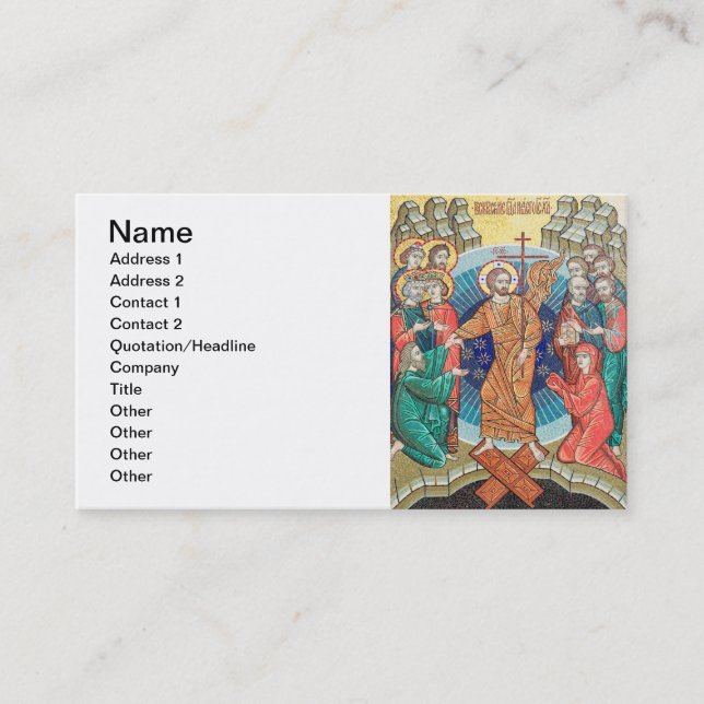 Russian mosaic icon business card (Front)