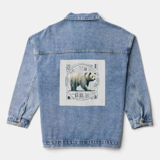 Russian Nana Bear wild Animal Denim Jacket