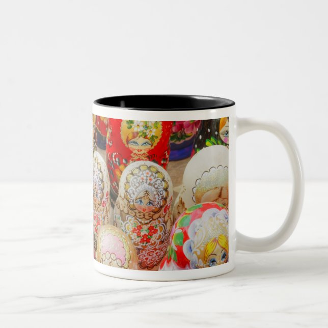 Russian Nested Dolls Two-Tone Coffee Mug (Right)
