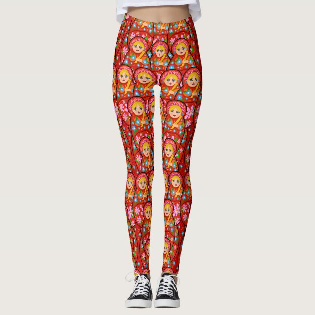 Russian Nesting Doll - Matryoshka Leggings (Front)