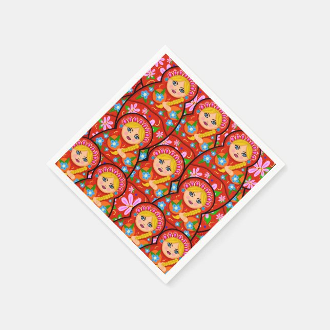 Russian Nesting Doll - Matryoshka Napkin (Corner)