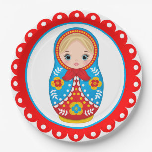Russian Nesting Doll Matryoshka Paper Plate