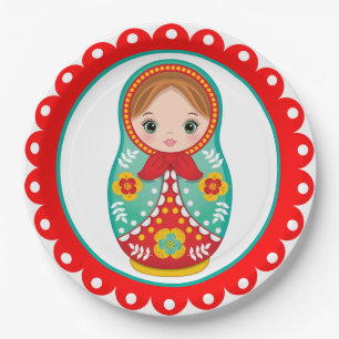 Russian Nesting Doll Matryoshka Paper Plate