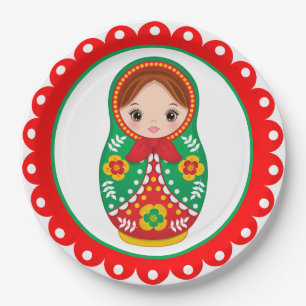 Russian Nesting Doll Matryoshka Paper Plate