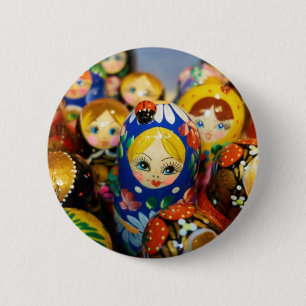 Russian Nesting Dolls 6 Cm Round Badge