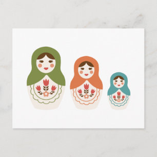 Russian Nesting Dolls Postcard