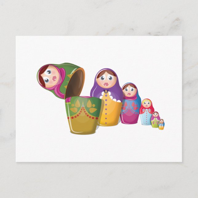 Russian Nesting Dolls Postcard (Front)