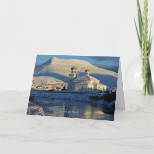Russian Orthodox Church on Unalaska Island Holiday Card