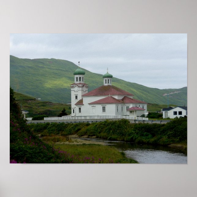Russian Orthodox Church on Unalaska Island Poster (Front)