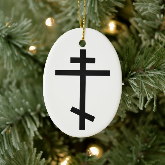 Russian Orthodox Cross Ceramic Tree Decoration (Tree)