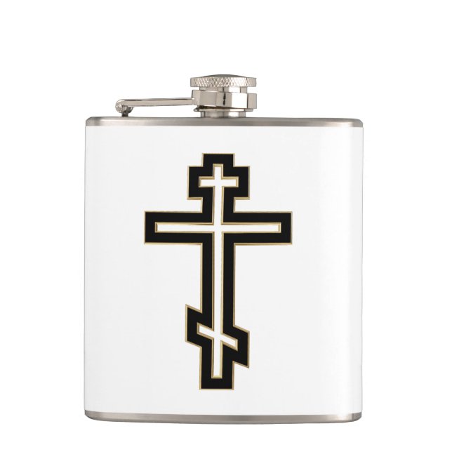 Russian orthodox cross hip flask (Front)