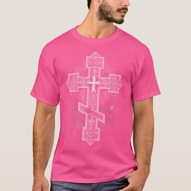 Russian Orthodox Cross Russia Church Orthodox Chri T-Shirt (Front)