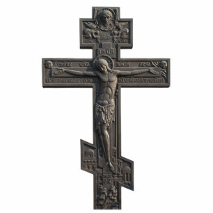 Russian orthodox cross standing photo sculpture