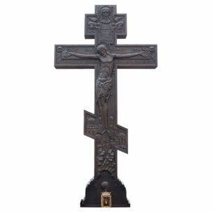 Russian orthodox cross standing photo sculpture