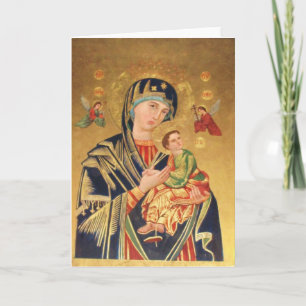 Russian Orthodox Icon - Virgin Mary and baby Jesus Card