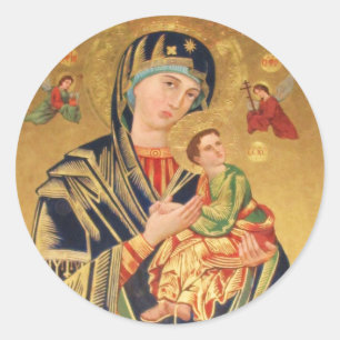 Russian Orthodox Icon - Virgin Mary and baby Jesus Classic Round Sticker