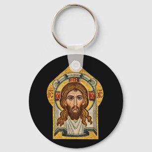 Russian orthodox mosaic icon key ring