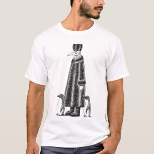 Russian plague Doctor with penguins Winter Graphic T-Shirt