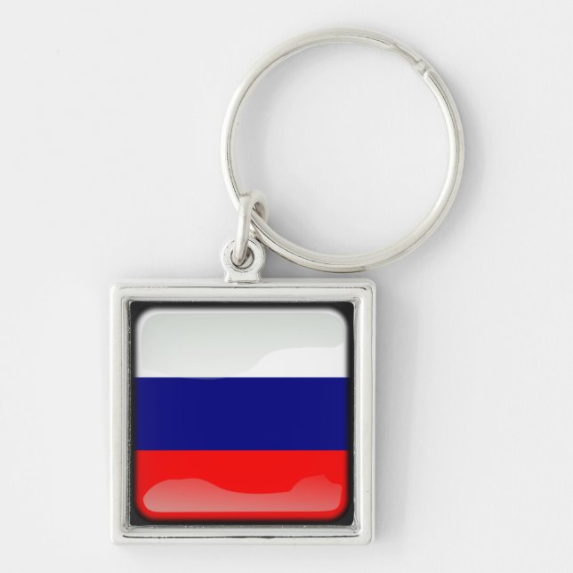 Russian polished flag key ring (Front)