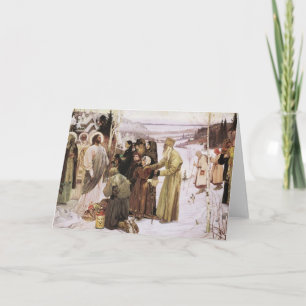 Russian Priests and Peasants Worship Jesus Card