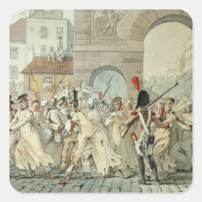 Russian Prisoners Paraded on the Boulevard Square Sticker (Front)