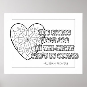 Russian Proverb Colouring Poster