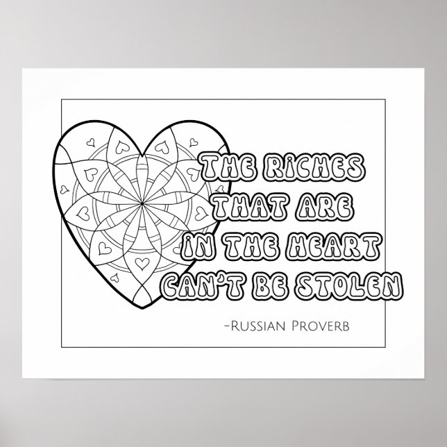 Russian Proverb Colouring Poster (Front)