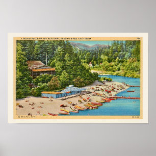 Russian River Beach Vintage Postcard Print