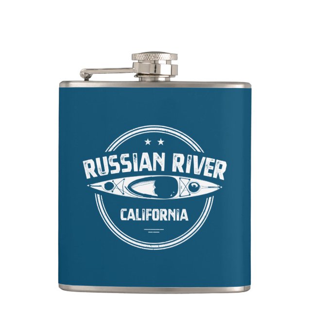 Russian River California Kayaking Hip Flask (Front)