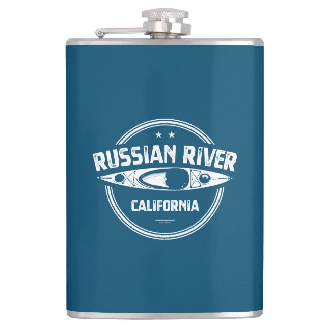 Russian River California Kayaking Hip Flask (Front)