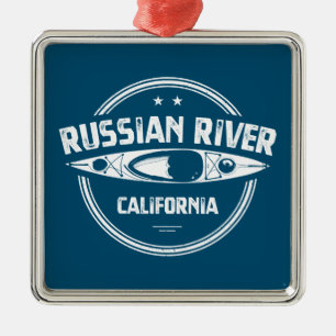Russian River California Kayaking Metal Tree Decoration