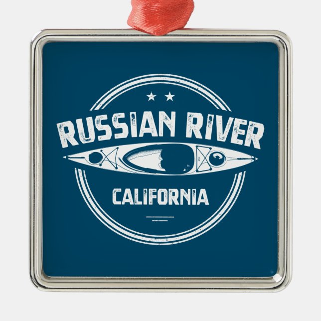 Russian River California Kayaking Metal Tree Decoration (Front)