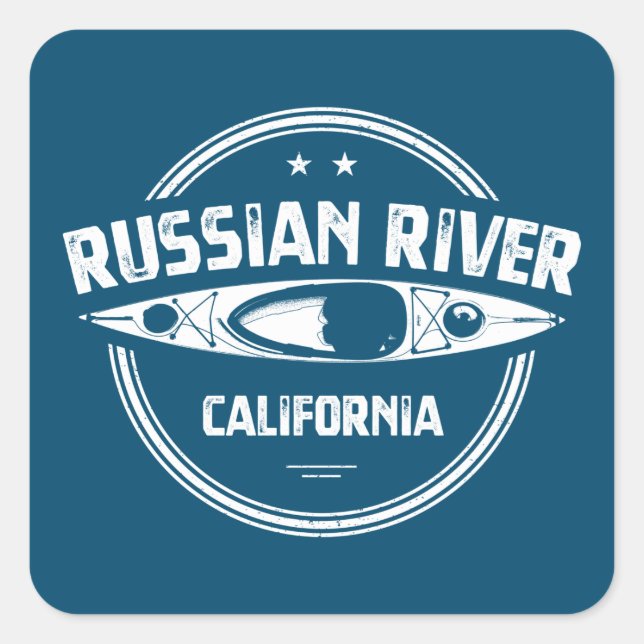 Russian River California Kayaking Square Sticker (Front)