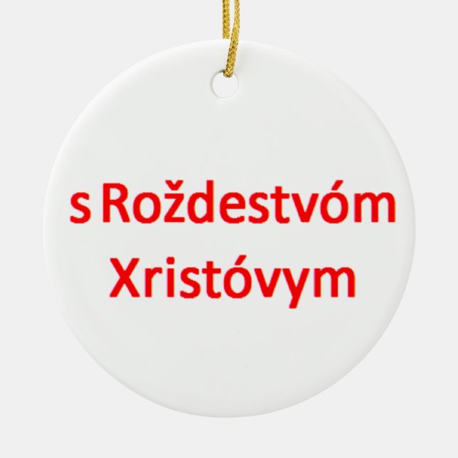 russian s rozdestvom xristovym ceramic tree decoration (Front)