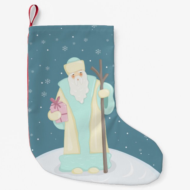 Russian Santa Claus Small Christmas Stocking (Front)