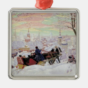 Russian Sleigh Ride Metal Tree Decoration