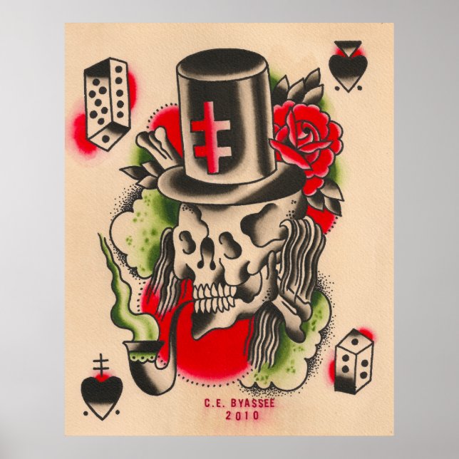 Russian Smoking Skull Poster (Front)