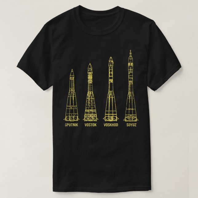 Russian Soviet Rockets 3 T-Shirt (Design Front)