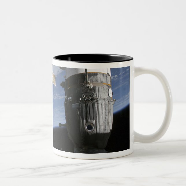 Russian Soyuz and Progress spacecrafts Two-Tone Coffee Mug (Right)