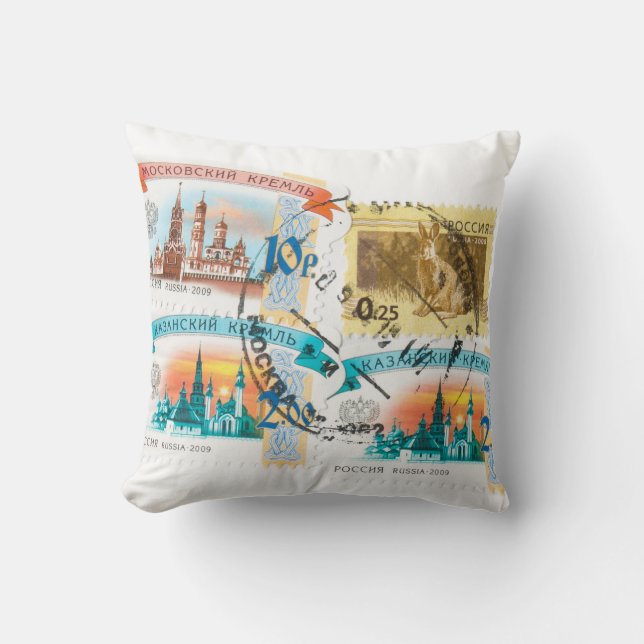 Russian stamps cushion (Front)
