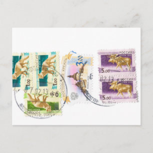 Russian stamps postcard