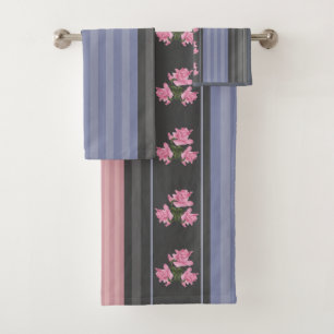 Russian, striped , patchwork bath towel set