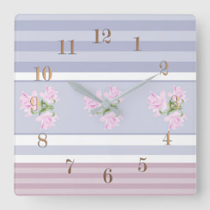 Russian, striped , patchwork square wall clock