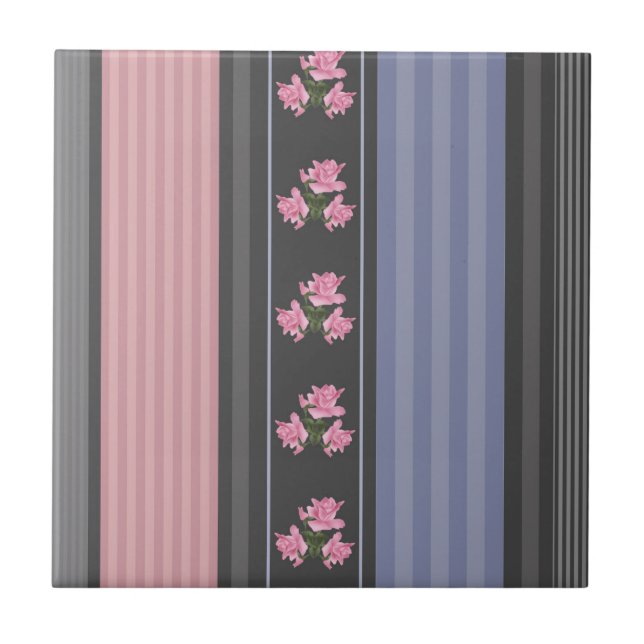 Russian, striped , patchwork tile (Front)