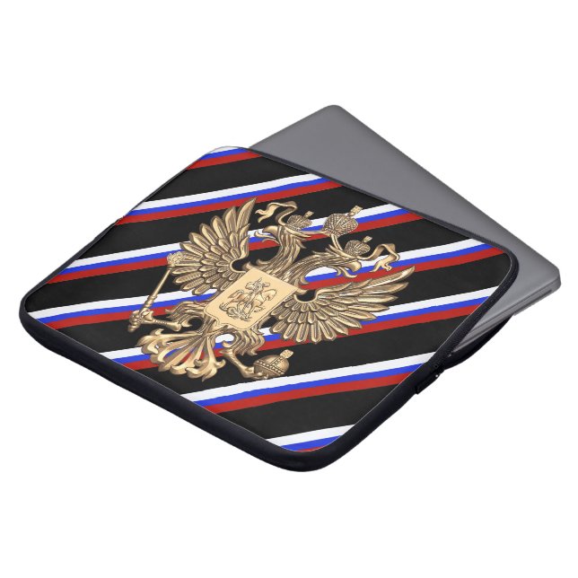 Russian stripes flag laptop sleeve (Front Top)